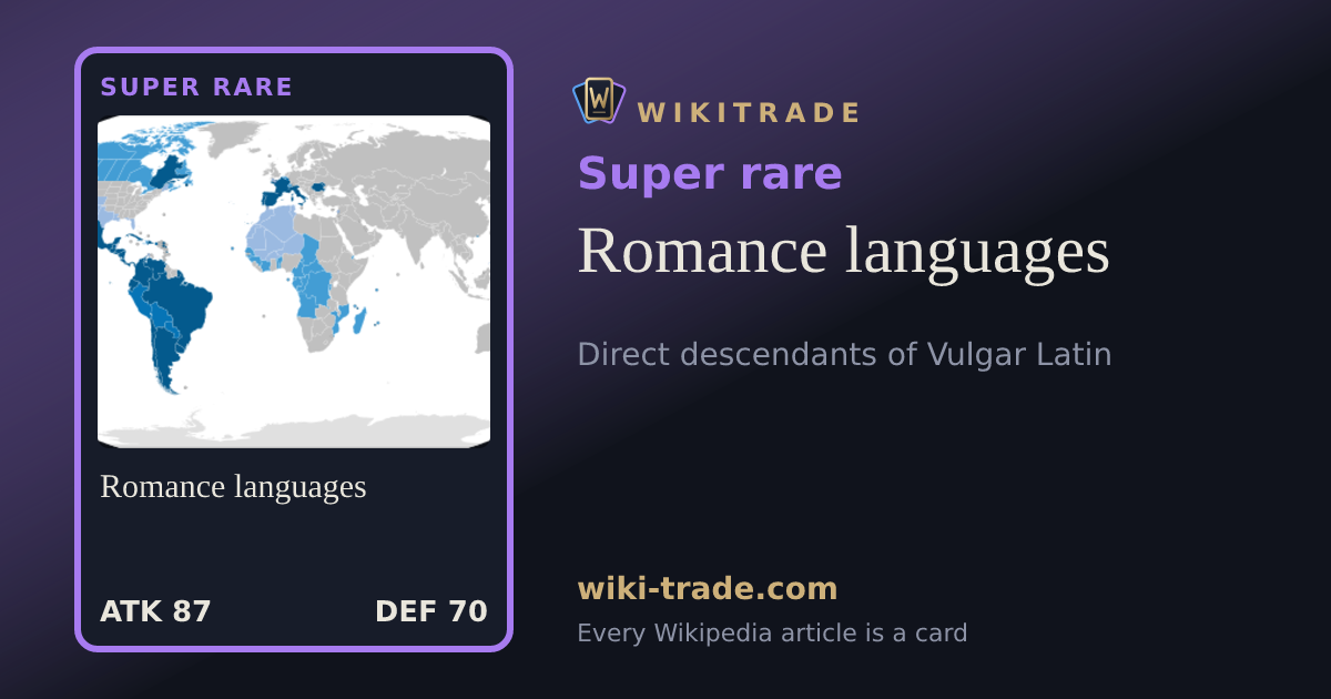 Romance languages — Super rare card
