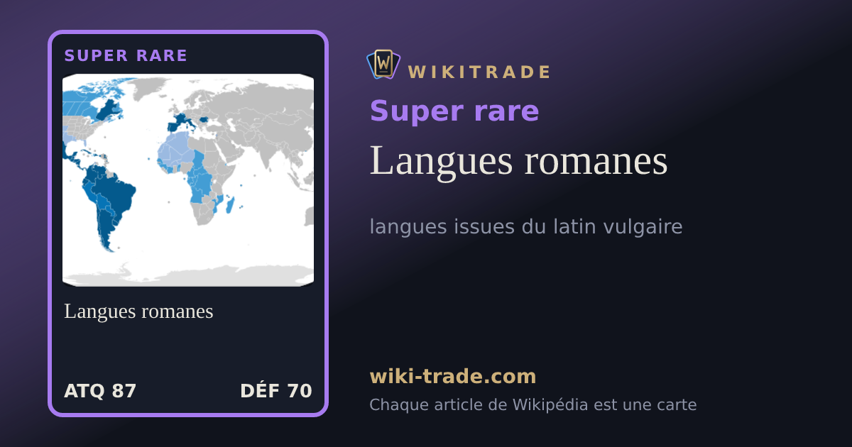 Langues romanes — carte Super rare