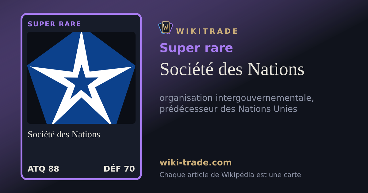 Société des Nations — carte Super rare