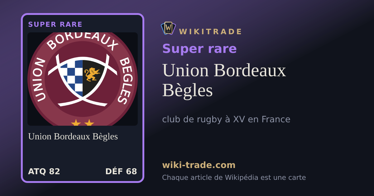 Union Bordeaux Bègles — carte Super rare