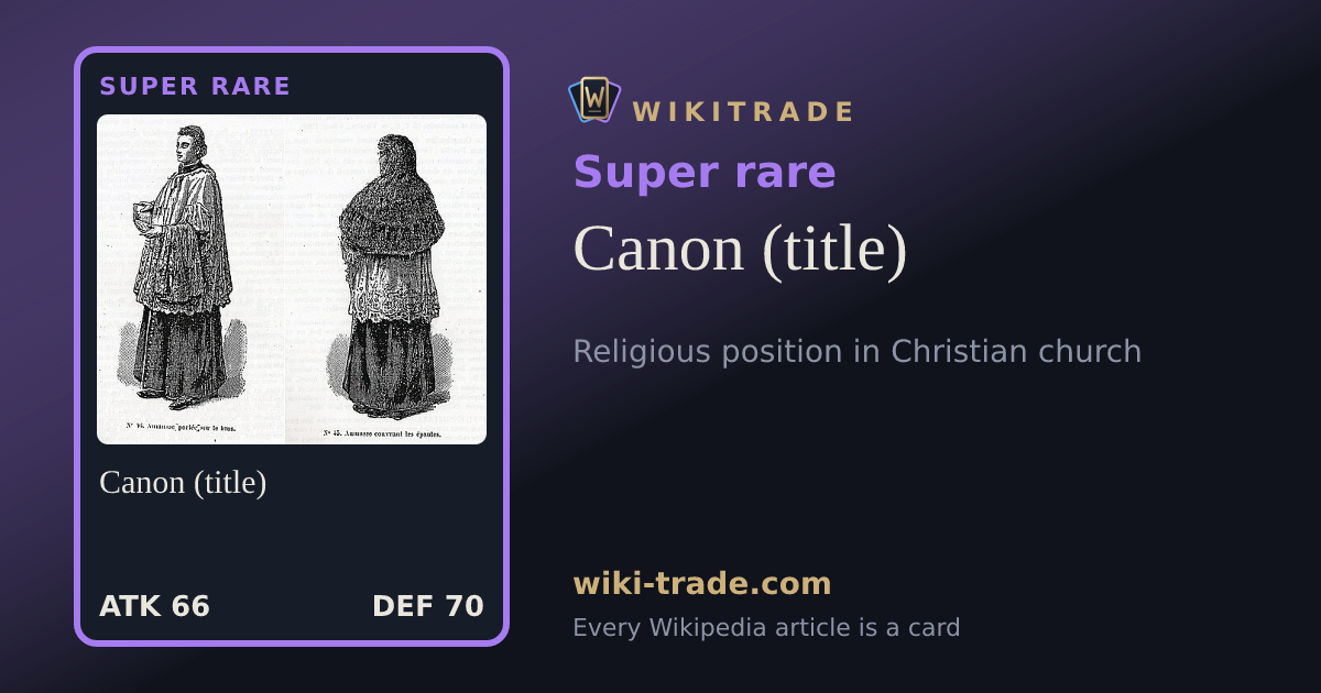 Canon (title) — Super rare card