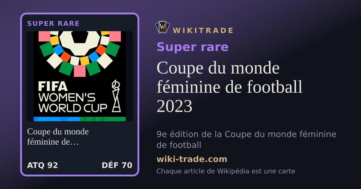 Coupe du monde féminine de football 2023 — carte Super rare