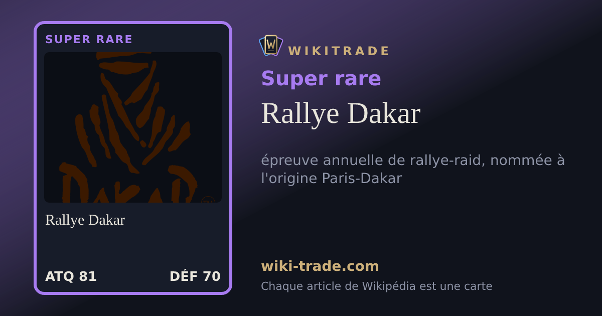 Rallye Dakar — carte Super rare