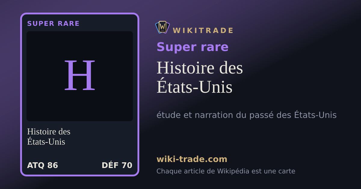 Histoire des États-Unis — carte Super rare