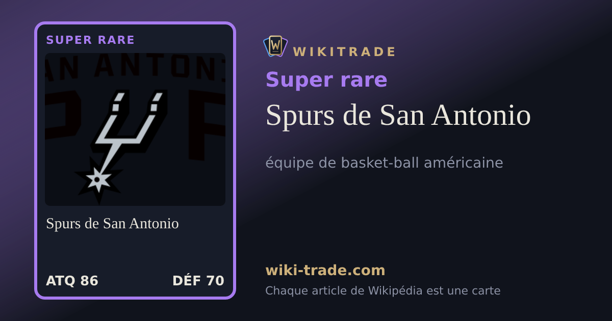 Spurs de San Antonio — carte Super rare