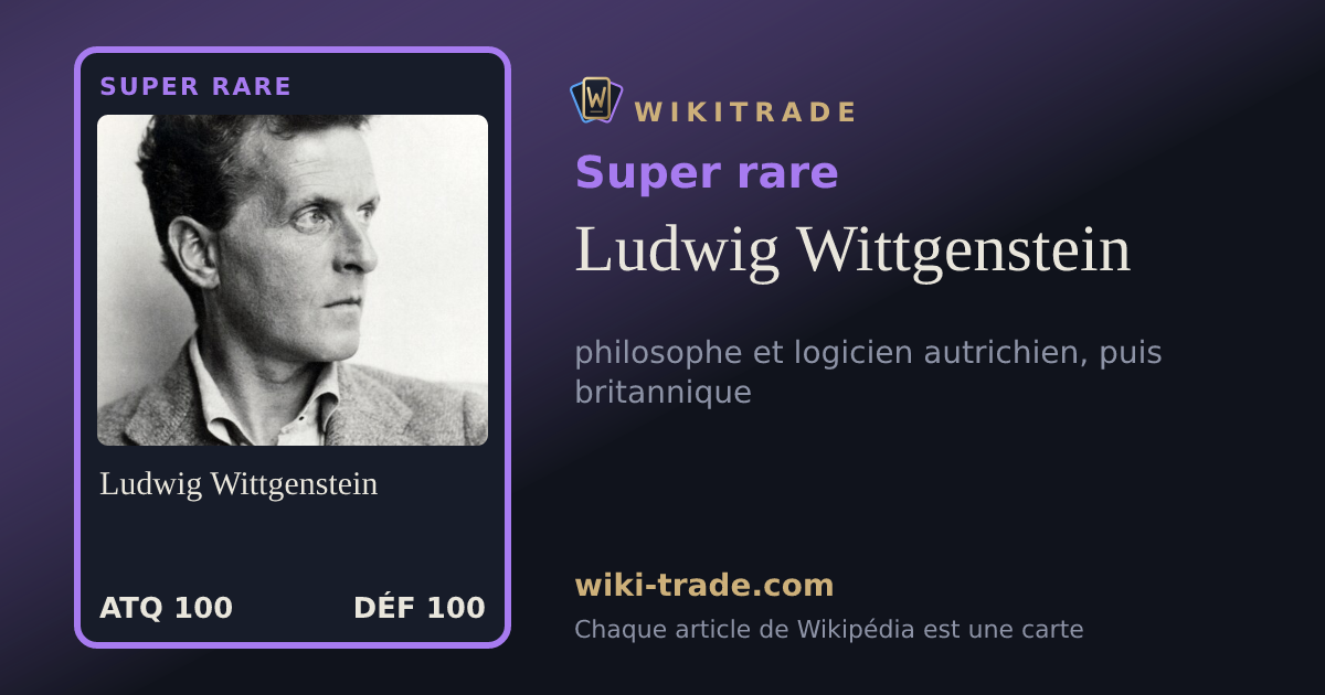 Ludwig Wittgenstein — carte Super rare