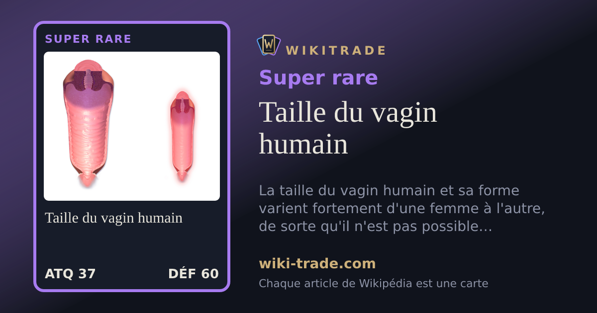 Taille du vagin humain — carte Super rare