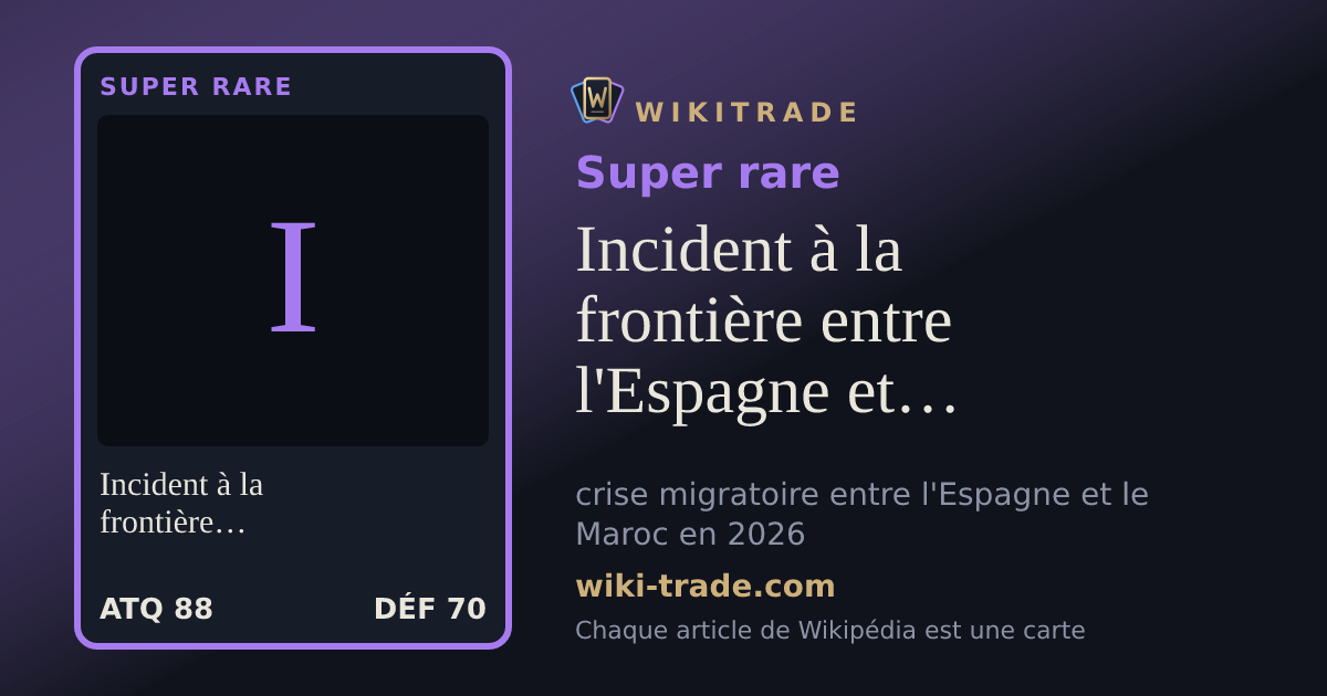 Incident à la frontière entre l'Espagne et le Maroc en 2026 — carte Super rare