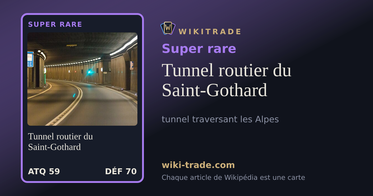 Tunnel routier du Saint-Gothard — carte Super rare