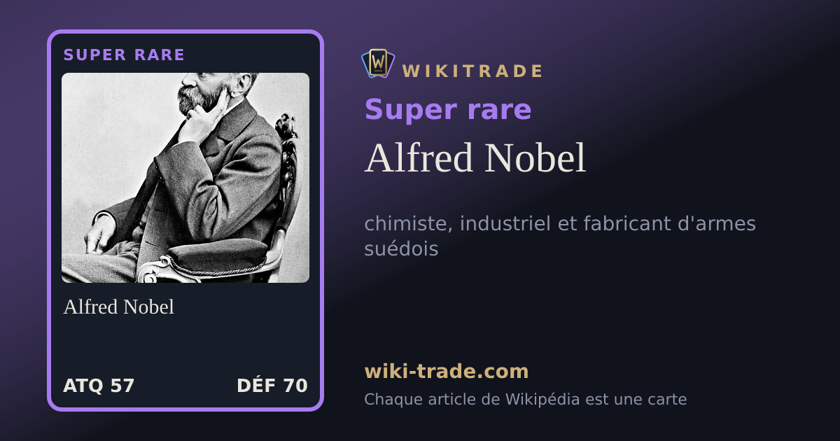 Alfred Nobel — carte Super rare
