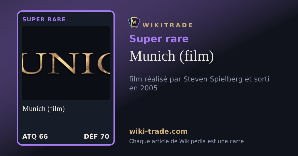 Munich (film) — carte Super rare