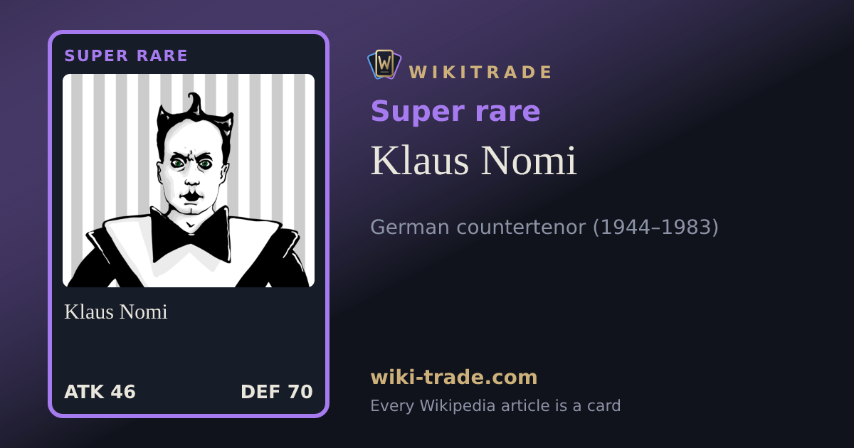 Klaus Nomi — Super rare card