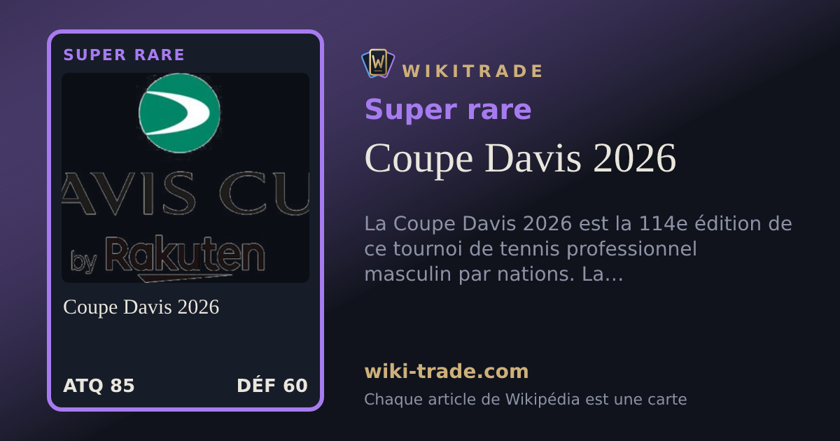 Coupe Davis 2026 — carte Super rare