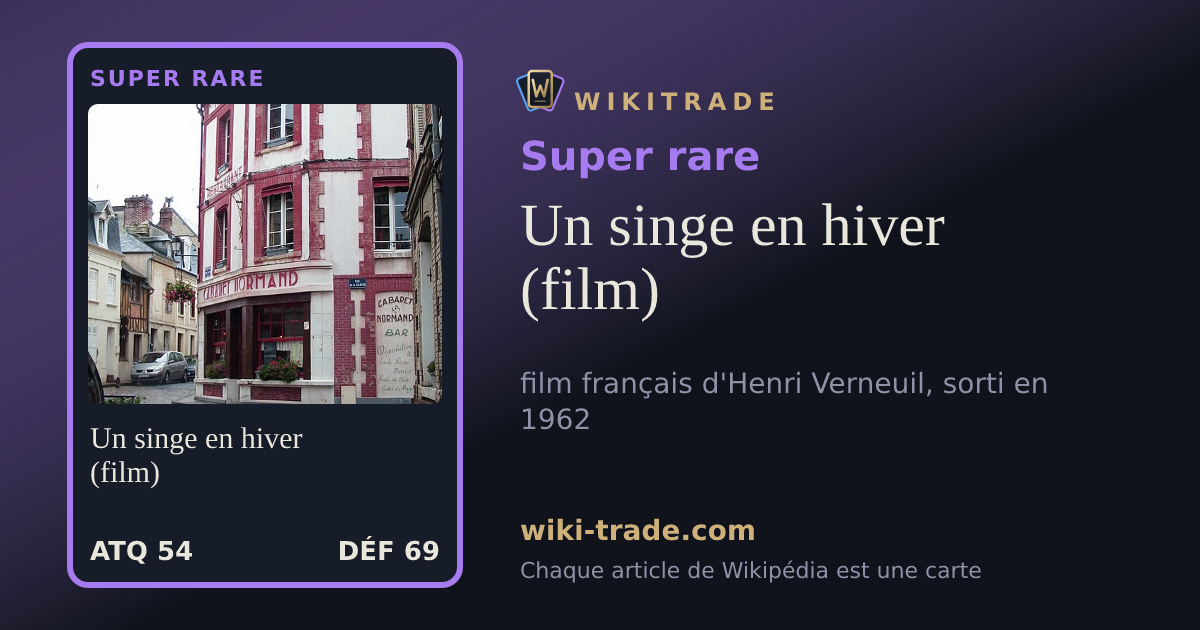 Un singe en hiver (film) — carte Super rare
