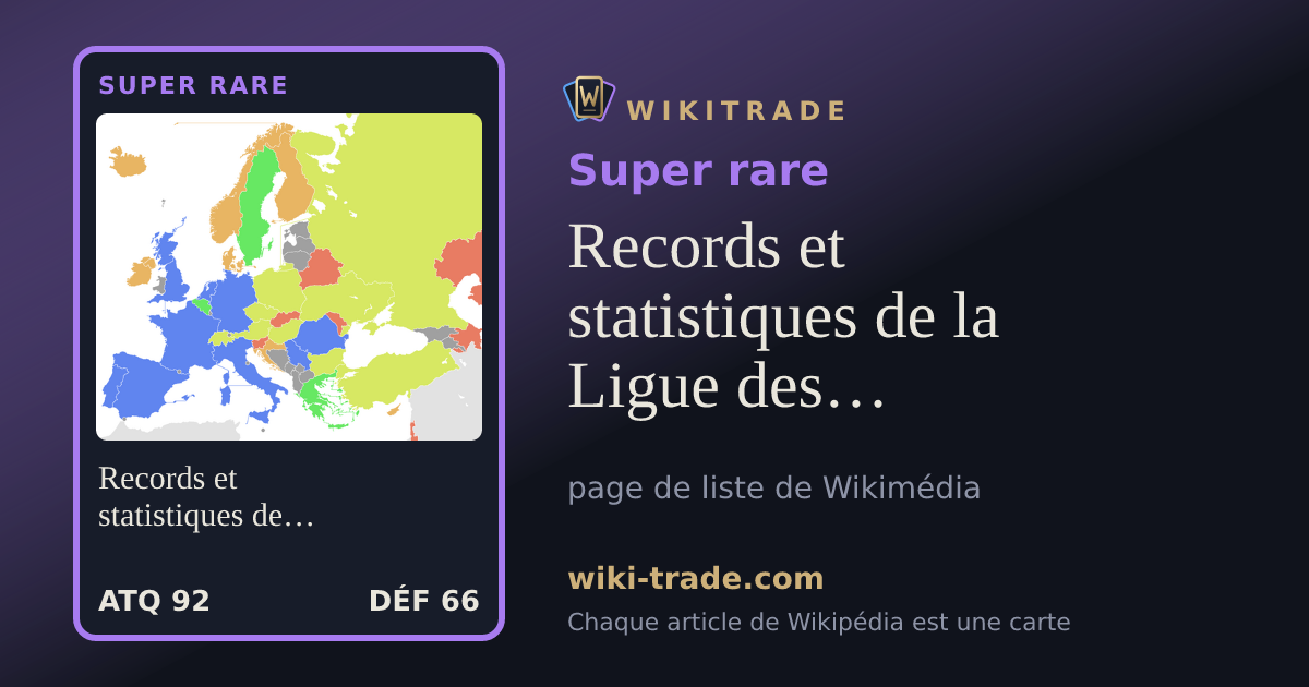Records et statistiques de la Ligue des champions de l'UEFA — carte Super rare