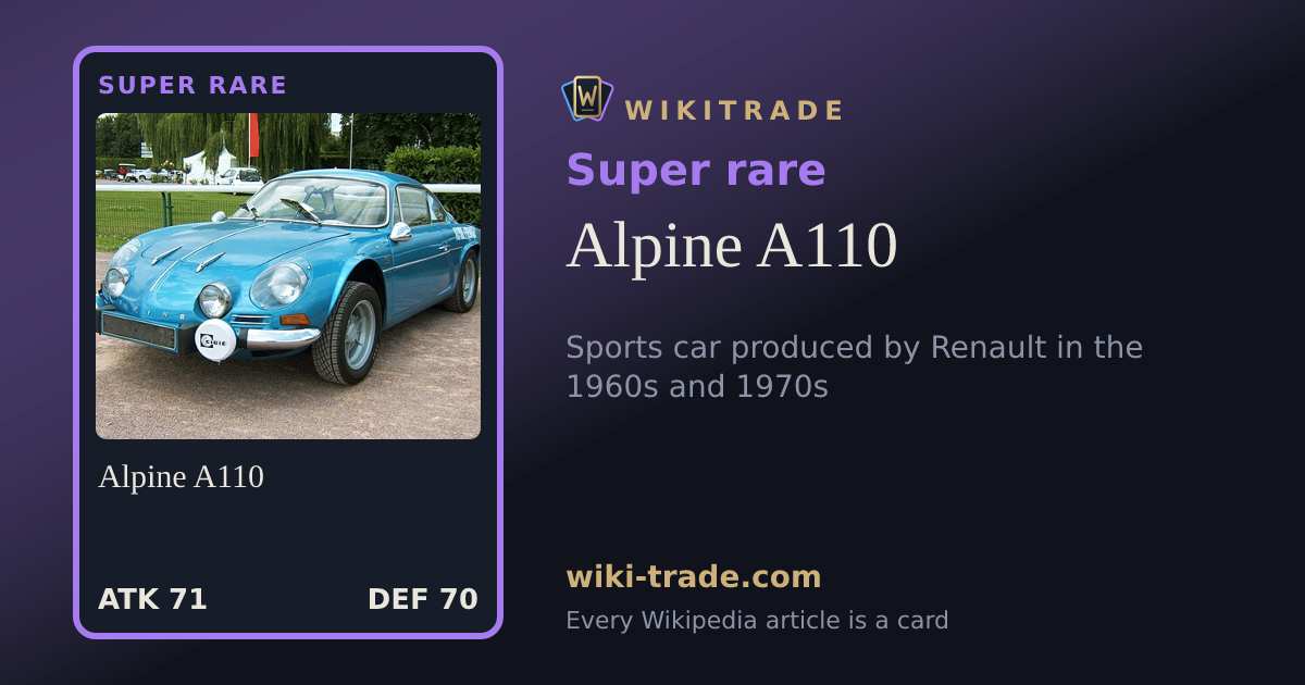 Alpine A110 — Super rare card