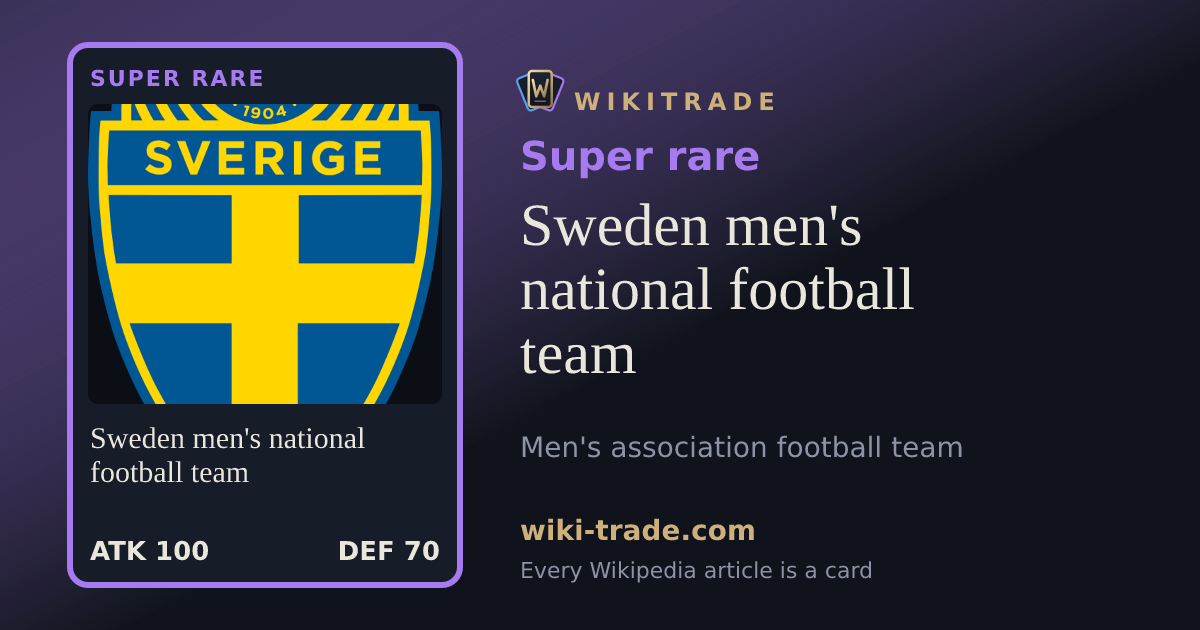 Sweden men's national football team — Super rare card