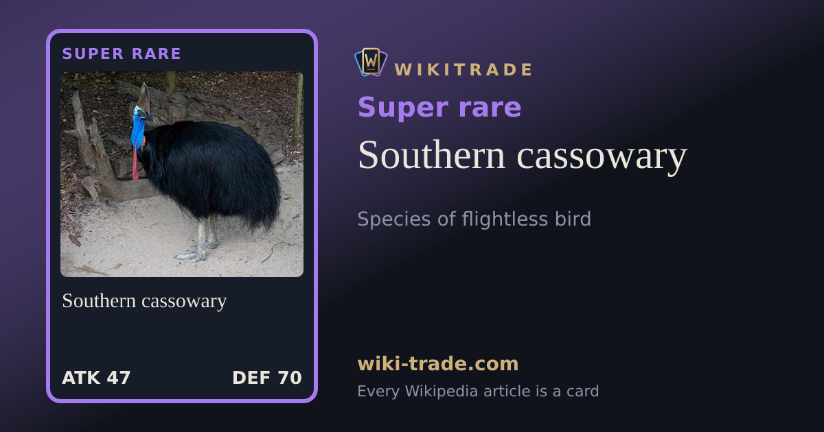 Southern cassowary — Super rare card