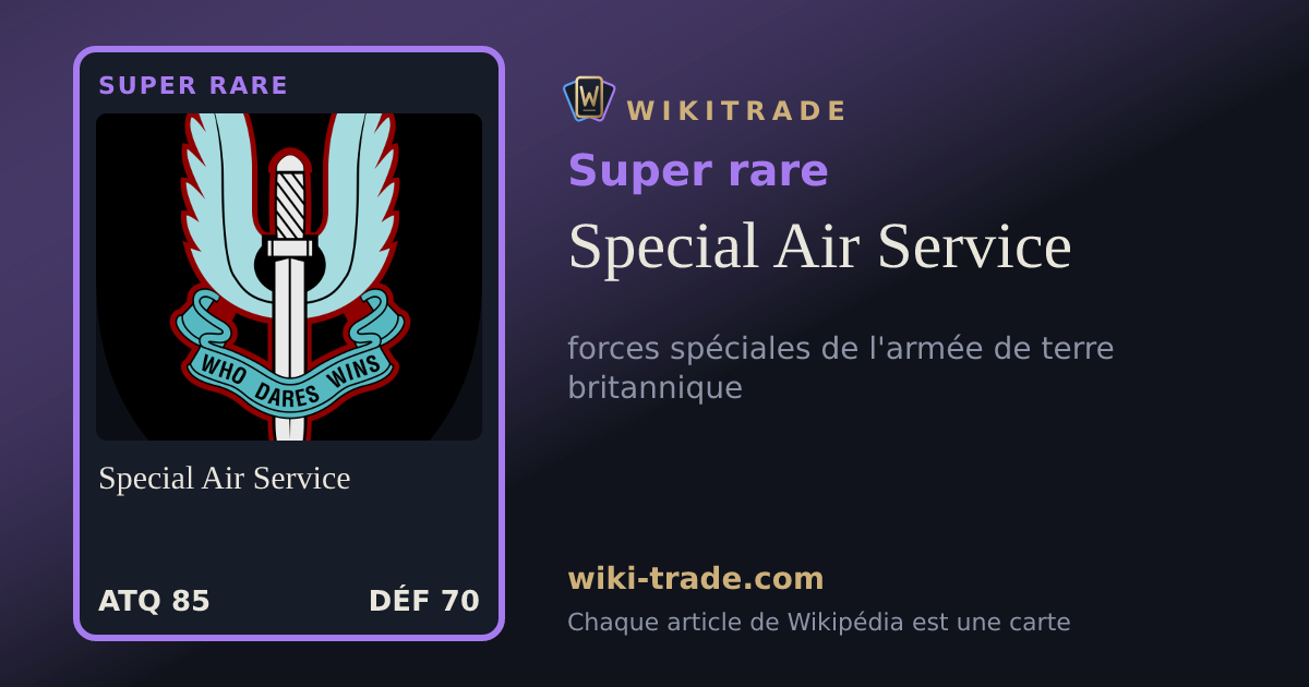 Special Air Service — carte Super rare