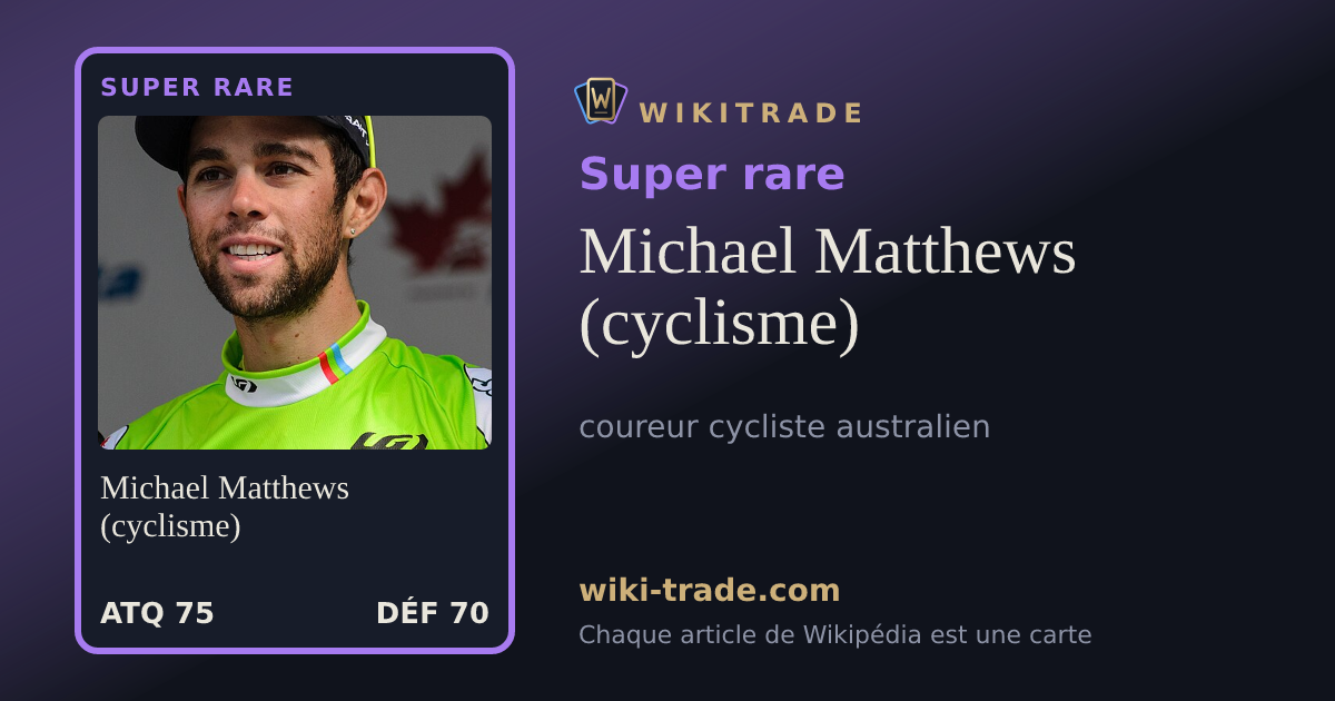 Michael Matthews (cyclisme) — carte Super rare