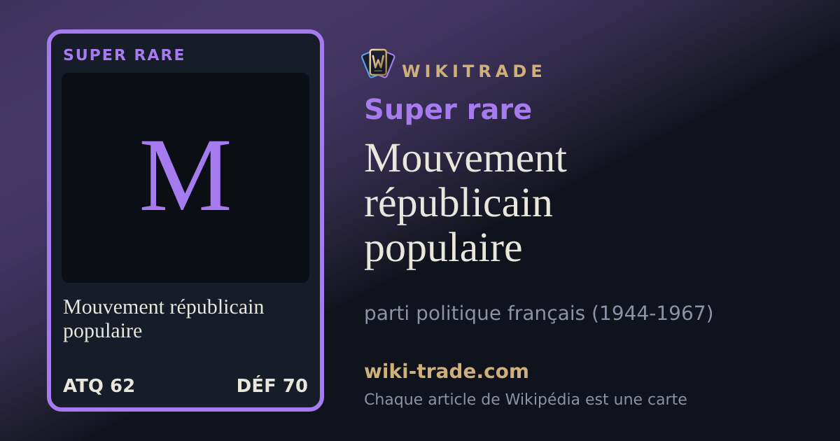 Mouvement républicain populaire — carte Super rare