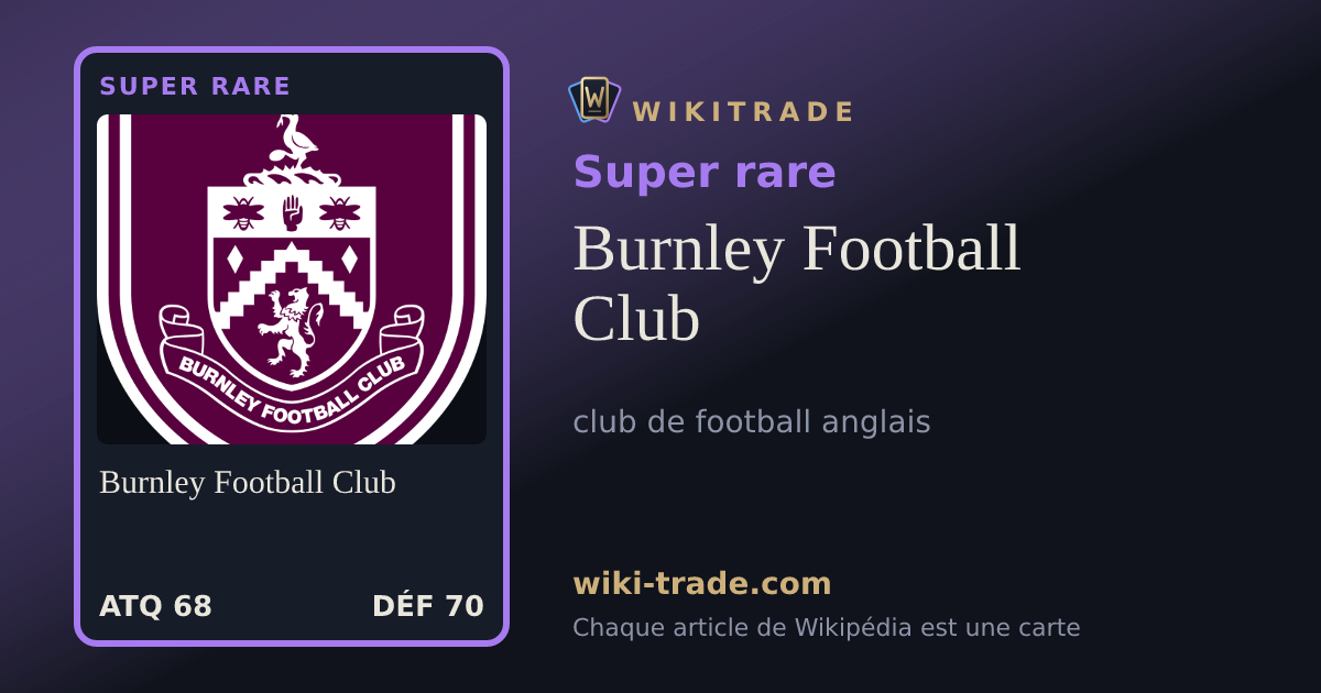Burnley Football Club — carte Super rare