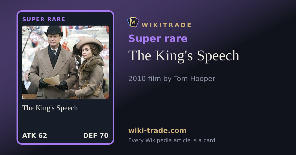 The King's Speech — Super rare card