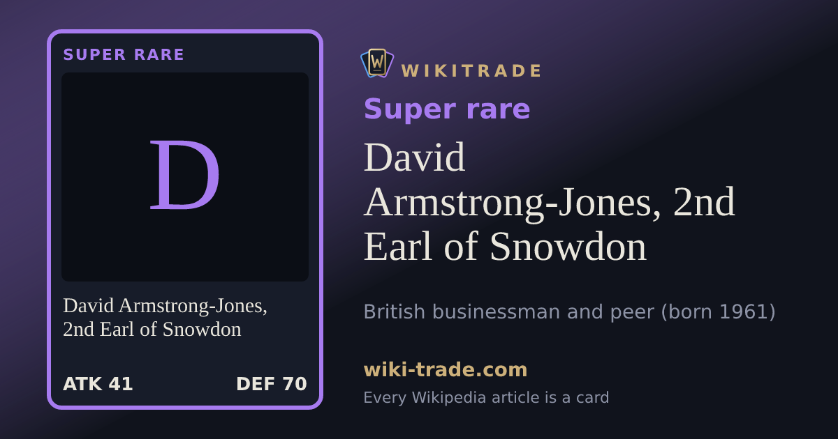 David Armstrong-Jones, 2nd Earl of Snowdon — Super rare card