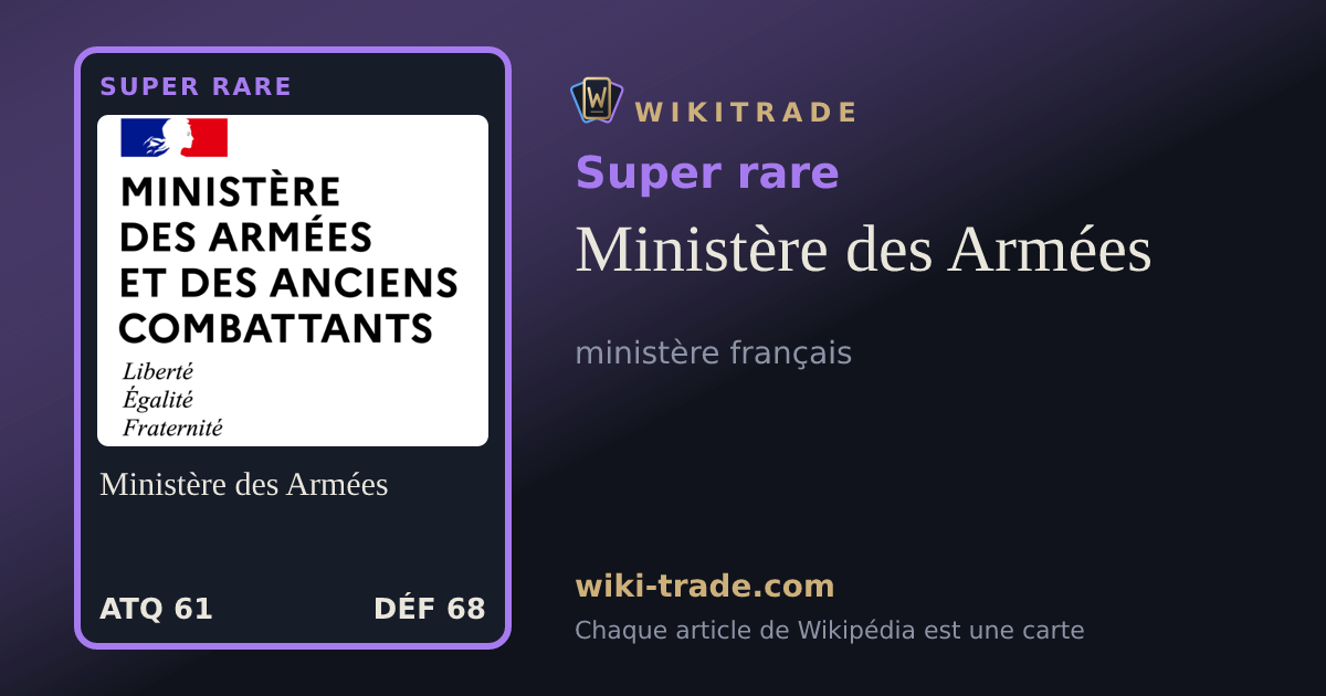 Ministère des Armées — carte Super rare