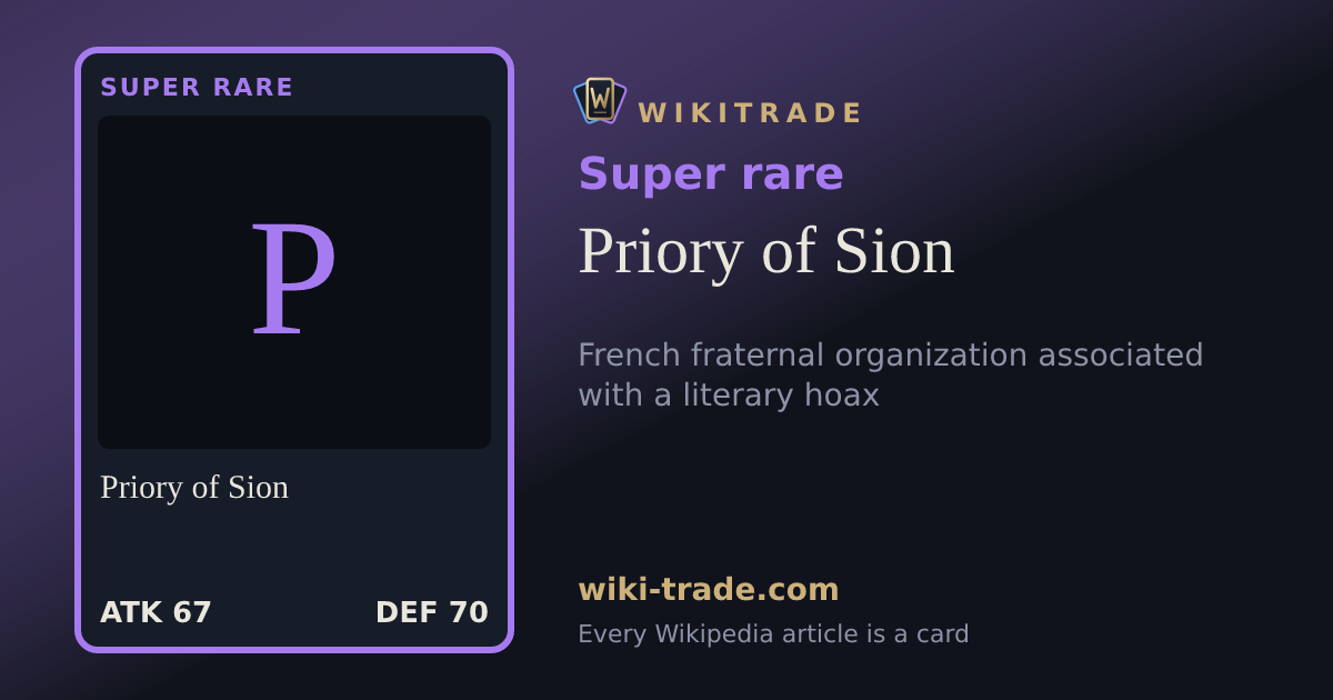 Priory of Sion — Super rare card