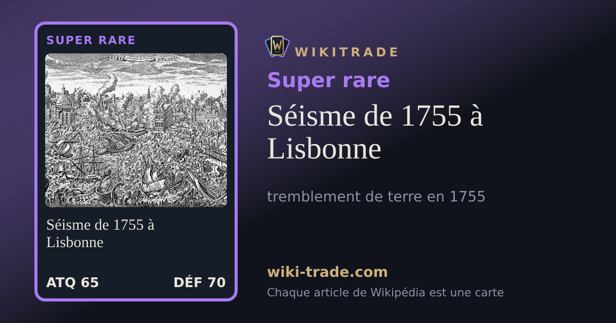 Séisme de 1755 à Lisbonne — carte Super rare