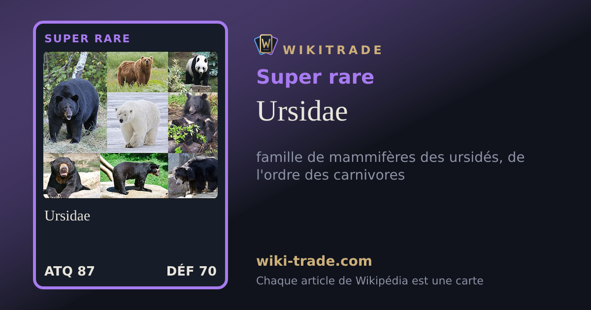 Ursidae — carte Super rare