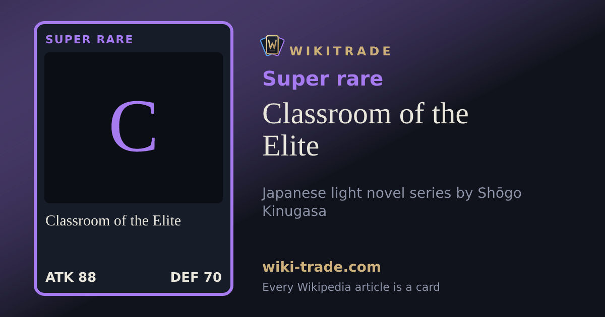 Classroom of the Elite — Super rare card