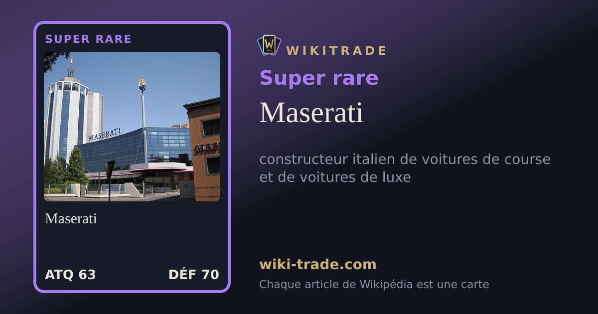Maserati — carte Super rare
