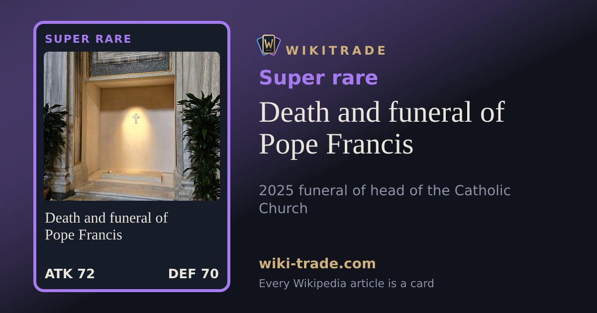 Death and funeral of Pope Francis — Super rare card