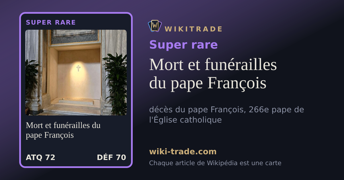 Mort et funérailles du pape François — carte Super rare
