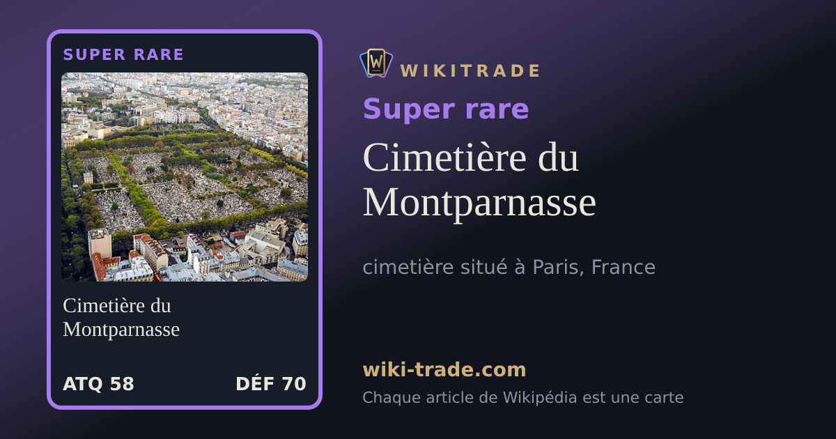 Cimetière du Montparnasse — carte Super rare