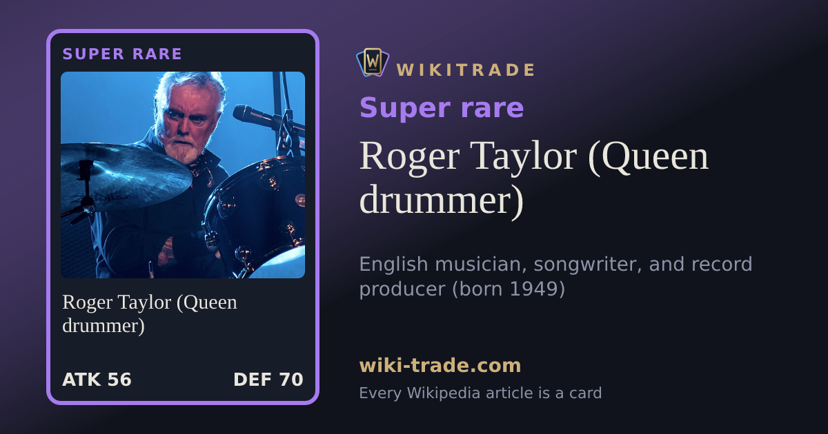 Roger Taylor (Queen drummer) — Super rare card