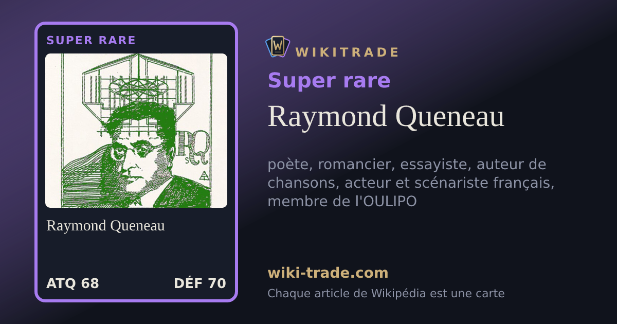 Raymond Queneau — carte Super rare