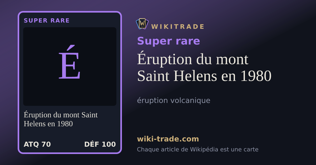 Éruption du mont Saint Helens en 1980 — carte Super rare