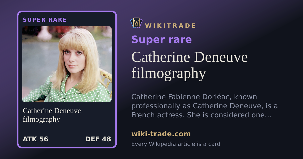 Catherine Deneuve filmography — Super rare card