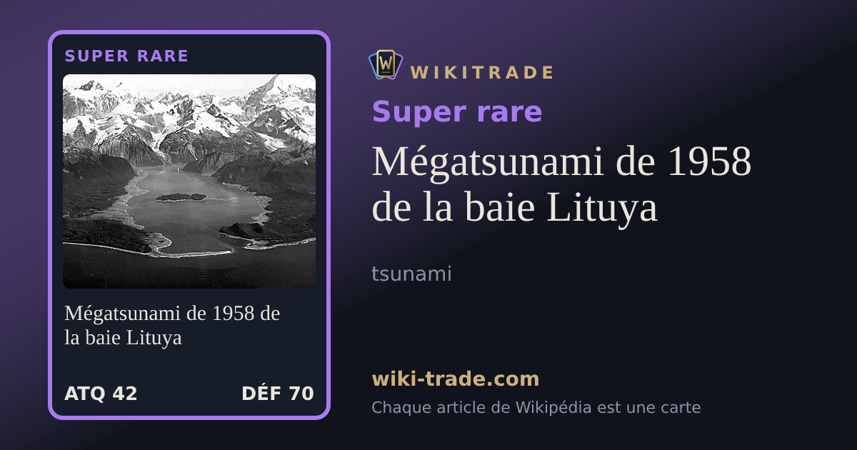 Mégatsunami de 1958 de la baie Lituya — carte Super rare