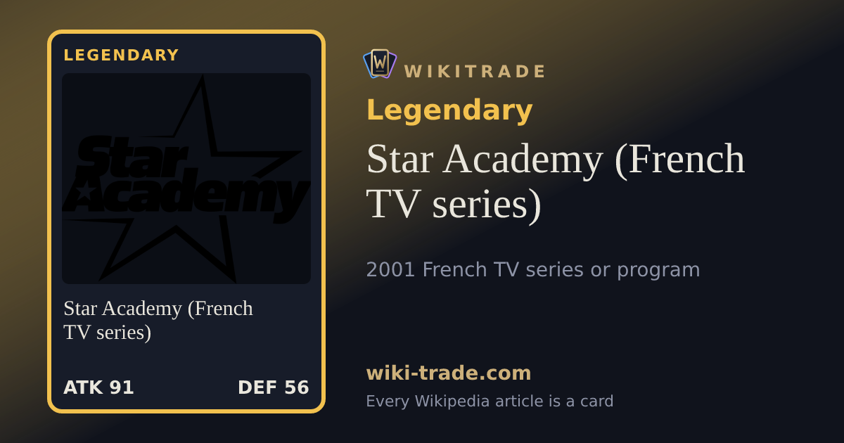 Star Academy (French TV series) — Legendary card