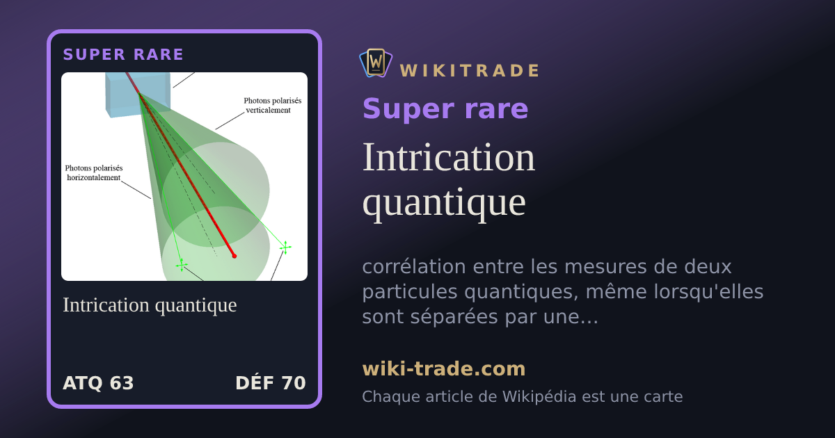 Intrication quantique — carte Super rare