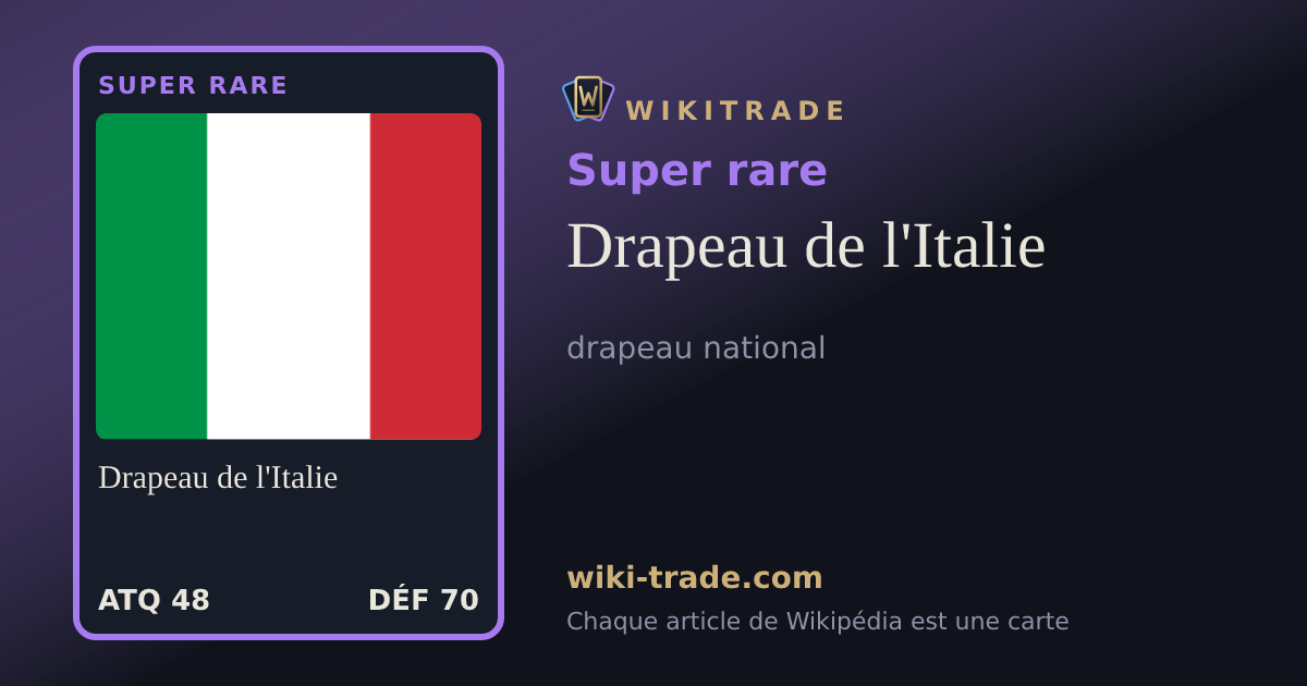 Drapeau de l'Italie — carte Super rare