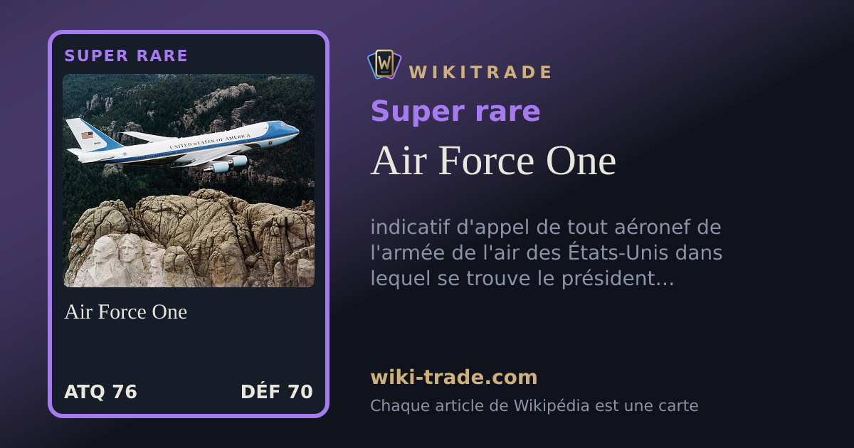 Air Force One — carte Super rare