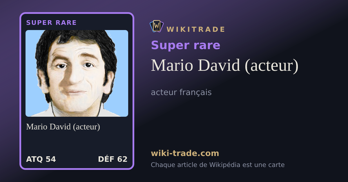 Mario David (acteur) — carte Super rare