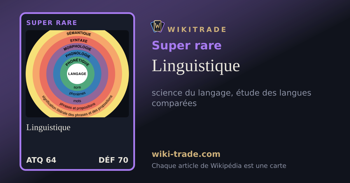 Linguistique — carte Super rare
