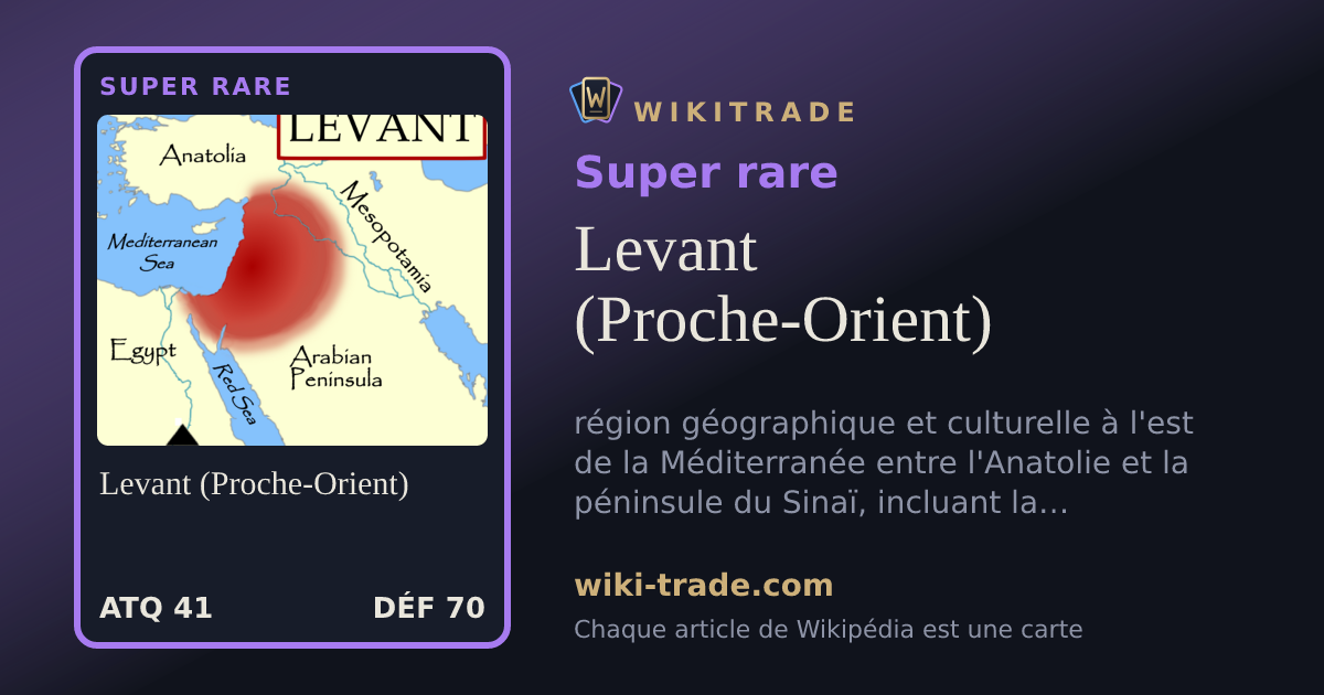 Levant (Proche-Orient) — carte Super rare
