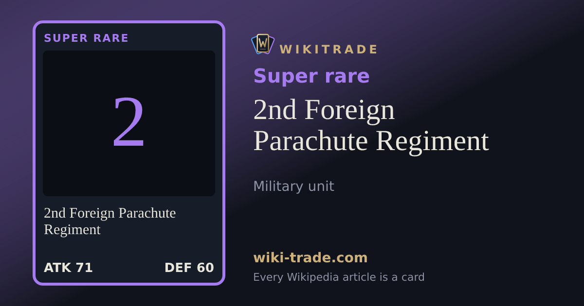 2nd Foreign Parachute Regiment — Super rare card